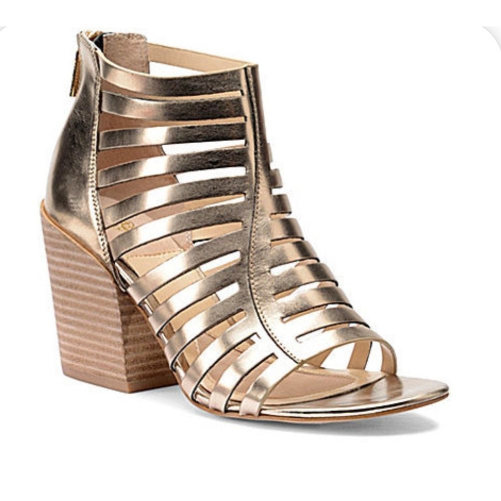 Isola Metallic Gold Caged Sandals Size 6